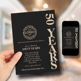 Convites Aniversário do logotipo comercial preto