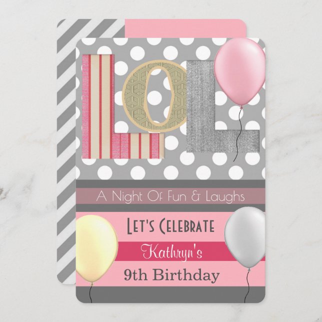 Convites Aniversário do "LOL" (Frente/Verso)