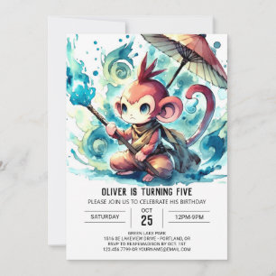 Convites Aniversário do Macaco Editável Chic