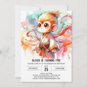 Convites Aniversário do Macaco Personalizado Whimsic