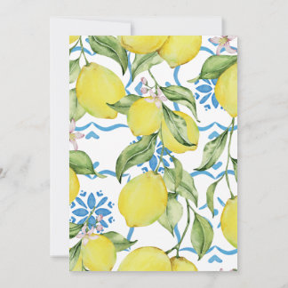 Convites Aniversário do Mediterrâneo do Azulejo de Limão Az