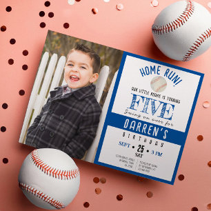 Convites Aniversário do Menino de Foto do Baseball em Cana-