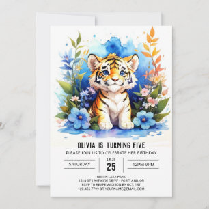 Convites Aniversário do Menino de Tigre do Explorador Gelad