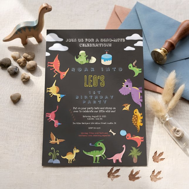 Convites Aniversário do Menino Dino / Dinossauro  (Criador carregado)