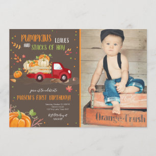 Convites Aniversário do Menino Vermelho do Pumpkin Vermelho