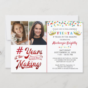 Convites Aniversário do México Fiesta 2 Foto em Qualquer Id
