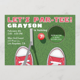 Convites Aniversário do Mini Golf Par-Tee Putt Putt Boy
