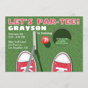 Convites Aniversário do Mini Golf Par-Tee Putt Putt Boy