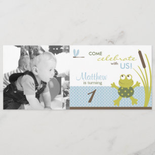 Convites Aniversário do Modelo de Fotografia de Sapo de Na