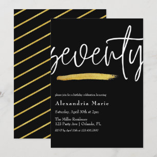 Convites Aniversário do moderno Elegante Dourado Brushaft 