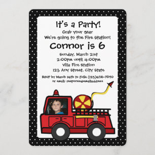 Convites Aniversário do Motor de Fogo com Foto