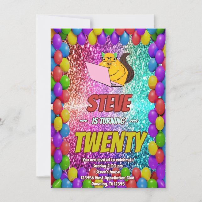 Convites Aniversário do Naughrel Internet Party (Frente)