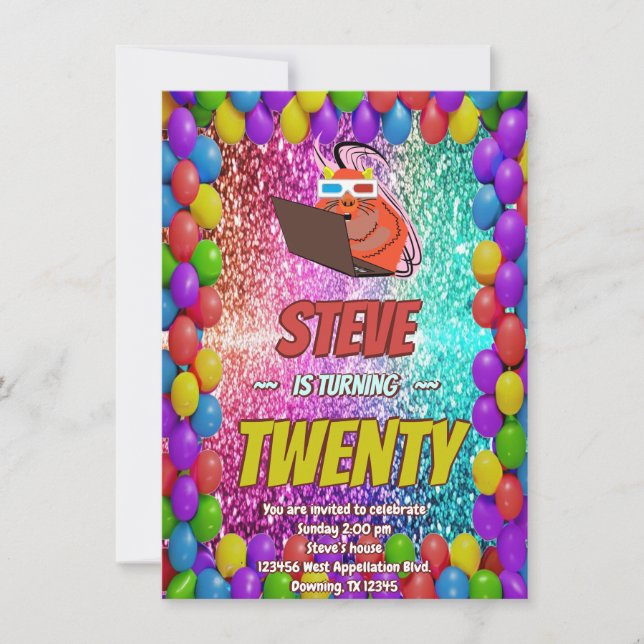 Convites Aniversário do Naughrel Internet Party (Frente)