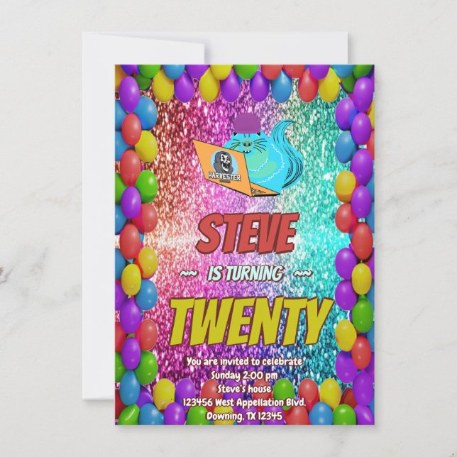 Convites Aniversário do Naughrel Internet Party (Frente)