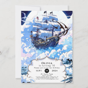Convites Aniversário do navio encantado personalizado