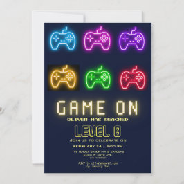 Convites Aniversário do Neon Any Year videos games