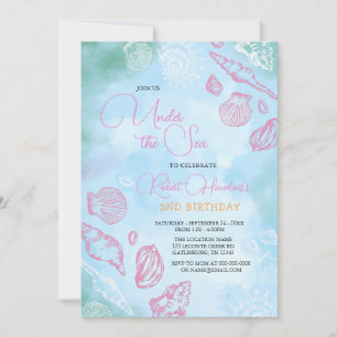 Convites Aniversário Do Oceano Marinho Rosa