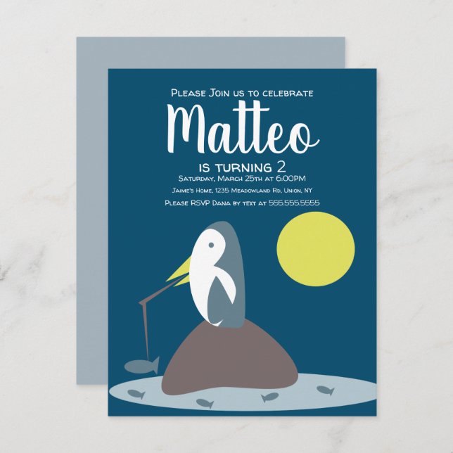 Convites Aniversário do Oceano Náutico de Pesca do Pinguim  (Frente/Verso)