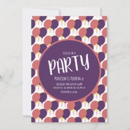 Convites Aniversário do Padrão Flutuante de Balão Desenhado