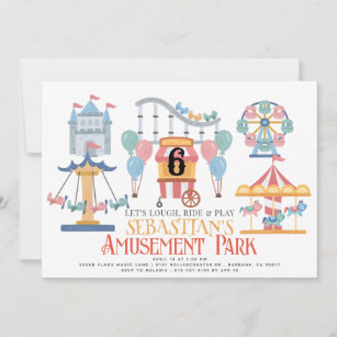 Convites Aniversário do parque de diversões