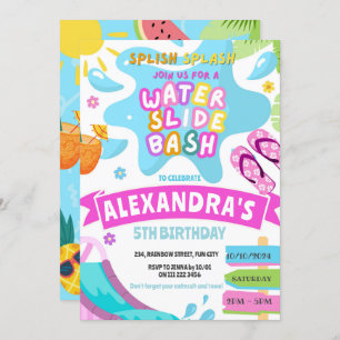 Convites Aniversário do Parque de Slide de Água da Água