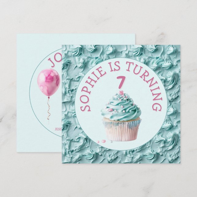 Convites Aniversário do partido Buttercreme (Frente/Verso)