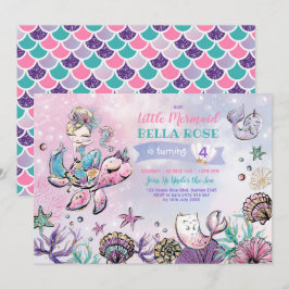 Convites Aniversário do Partido da Piscina das Sereias das 