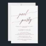 Convites Aniversário do Partido da Piscina de Caligrafia Do<br><div class="desc">Este elegante cartão de convite de aniversário de piscina de caligrafia em rosa dourado é perfeito para um evento simples. A design cor-de-rosa-pincelada apresenta uma carta minimalista decorada com tipografia da folha de ouro rosa-falso romântica e caprichosa. Nota: Este design não apresenta folha de ouro rosa real. É um gráfico...</div>