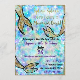 Convites Aniversário do Partido da Piscina de Splash Splash