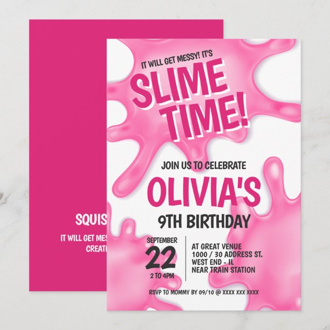 Convites Aniversário do Partido das Laminas Rosa (Frente/Verso)