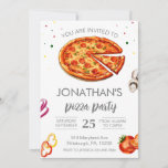 Convites Aniversário do Partido das Pizza Kids Slice de Aqu<br><div class="desc">Prontos para uma festa de aniversário com tema Pizza? Este design apresenta fatias deliciosas de pizza pintadas à mão, revestidas com uma série de ilustrações de toques de boca e a tipografia "Slice Slice Baby". Todo o texto é editável neste convite de aniversário e cartões postais de orçamento também estão...</div>