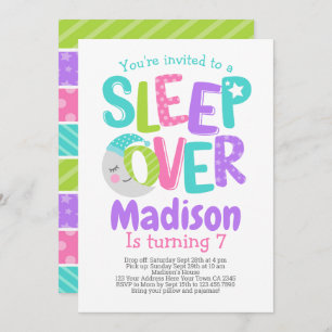 Convites Aniversário do partido de pijama