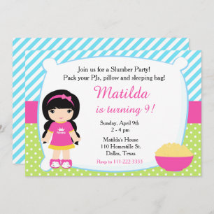 Convites Aniversário do Partido Desmoronador do Cabelo Negr