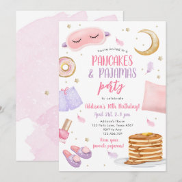 Convites Aniversário do Partido Desmoronante Pancakes Pajam