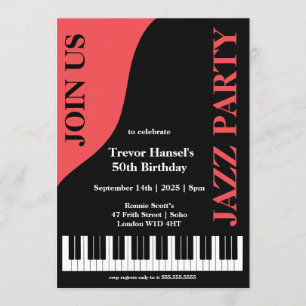Convites Aniversário do partido do jazz