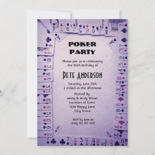 Convites Aniversário do Partido do Pôquer das Cartas