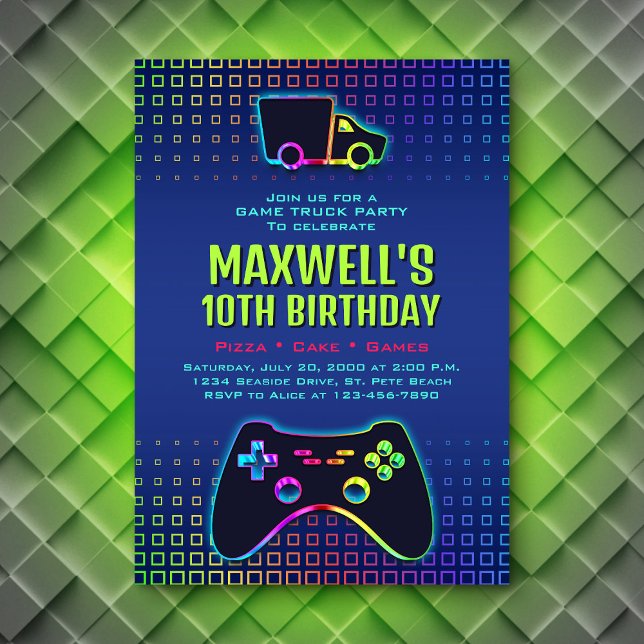 Convites Aniversário do Partido dos Caminhões de Jogo para  (Criador carregado)