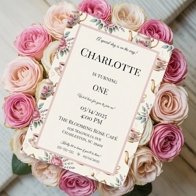 Convites Aniversário do Partido Elegante do Chá (Criador carregado)