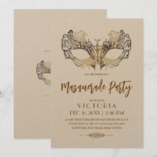 Convites Aniversário do Partido Elegante e Dourado Moderno