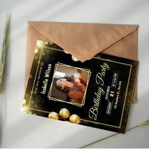 Convites Aniversário do Partido Elegante Moderno Personaliz