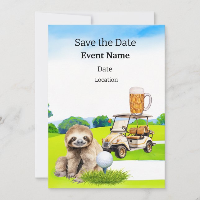 Convites Aniversário do Partido Golf Guarde Data para o Gol (Frente)