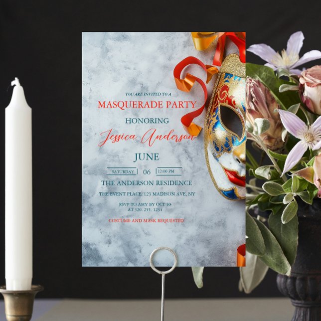 Convites Aniversário do Partido Mascarada da cinza da de má (Criador carregado)