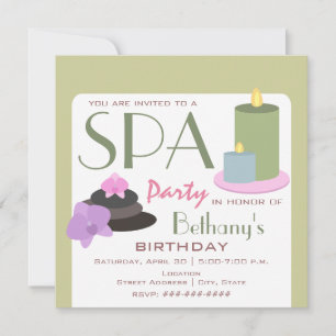 Convites Aniversário do Partido Spa - Orquídeas de Velas 