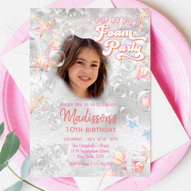 Convites Aniversário do Partido Splash Splash FOAM (Criador carregado)