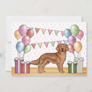Convites Aniversário do Pastel Colorido do Retriever do Our