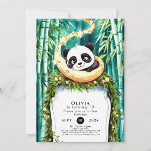 Convites Aniversário do Pastel Panda Encantado e Bonito