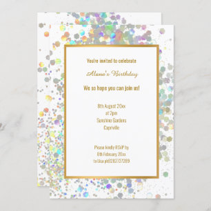 CONVITES ANIVERSÁRIO DO PASTEL RAINBOW WHITE HOLOGRAPRY SPO