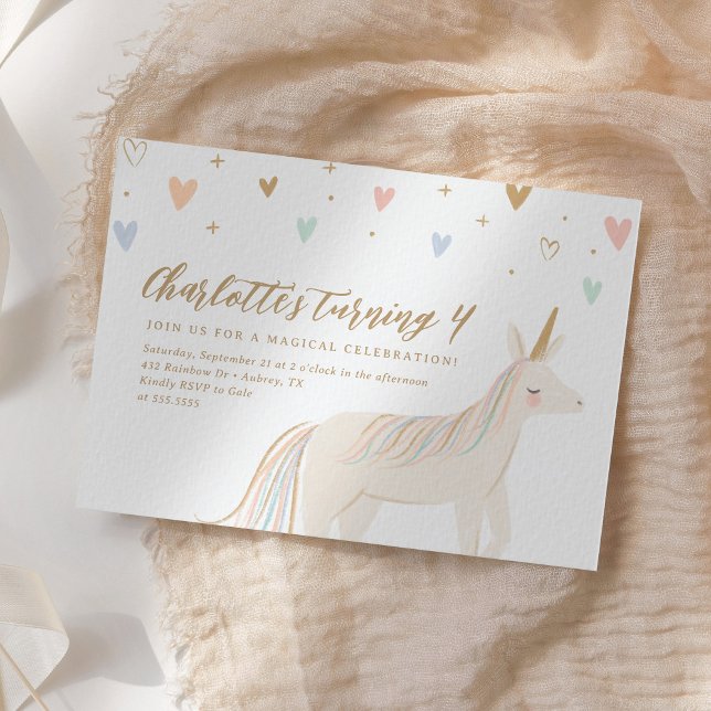 Convites Aniversário do Pastel Unicorn (Criador carregado)