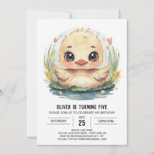 Convites Aniversário do Pato Azul Chic