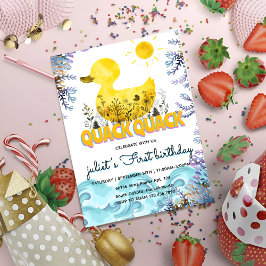 Convites Aniversário do pato de borracha de rua amarelo-do-